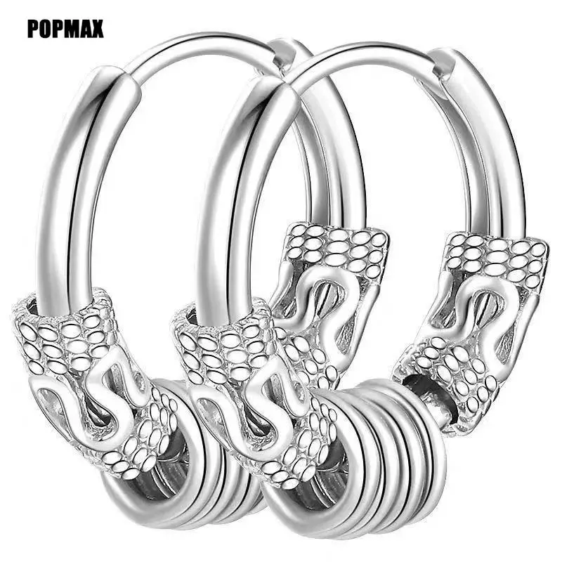 Classic Men Stainless Steel Hoop Earrings for Women Hip Hop Earring for Men Boy Earrings Punk Gothic Ear Stud Jewelry Party Gift