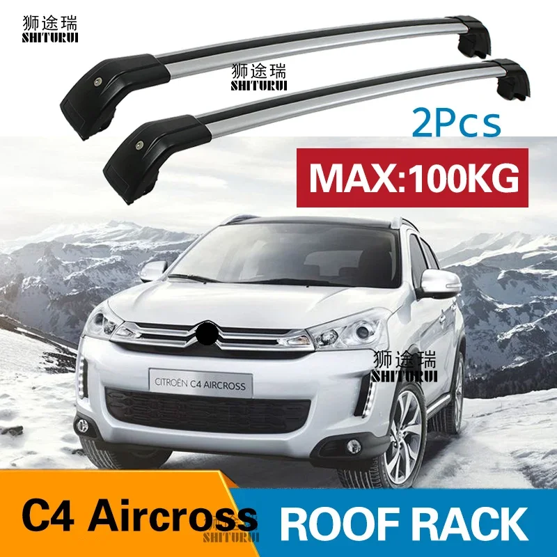 SHITURUI 2Pcs Roof bars For Citroen  C4 Aircross 2012+  Aluminum Alloy Side Bars Cross Rails Roof Rack Luggage