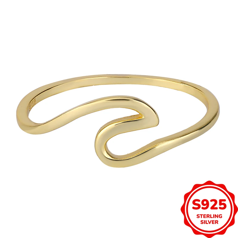 Fashionable and Simple Authentic S925 Silver Geometric Commuting Versatile Women's Ring