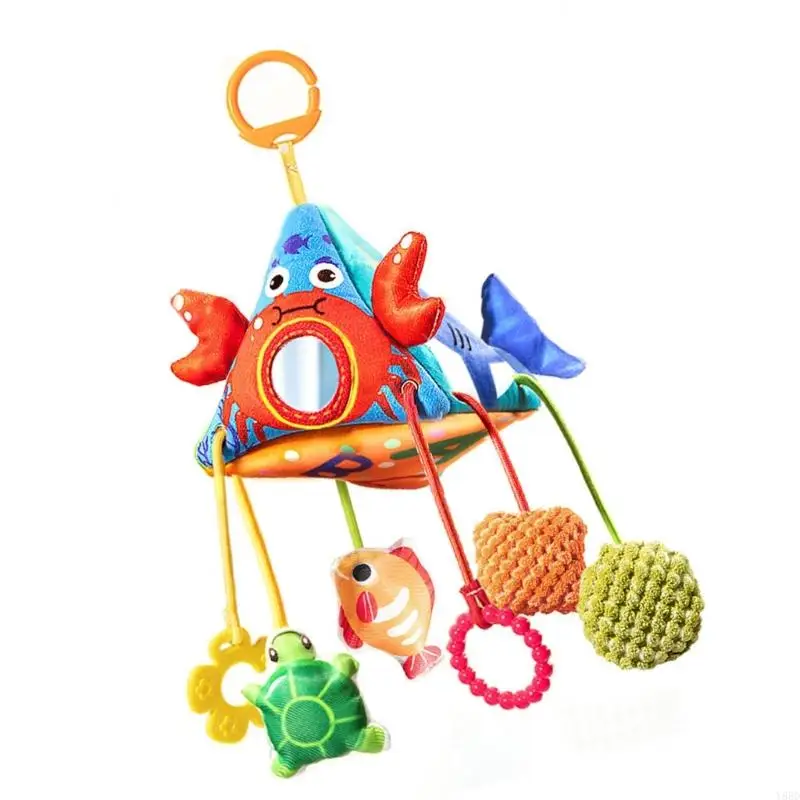 Y88D Aniaml-kinderwagens met thema Mobiel speelgoed Crinkle Paper Sensory Exploration Doll