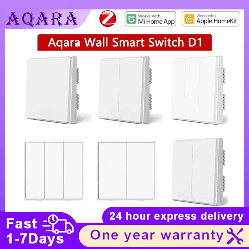 Aqara Wall Smart Switch D1 ZigBee Wireless Switch Key Light Remote Control Fire Wire With /NO Neutral Work With Mi Home HomeKit