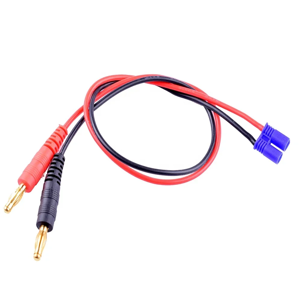 

30PCS 16AWG 300mm Banana Connector Plug Adapter Battery Charger Lead Cable EC2 To 4mm For RC Drone Lipo Battery RC Airplane Part