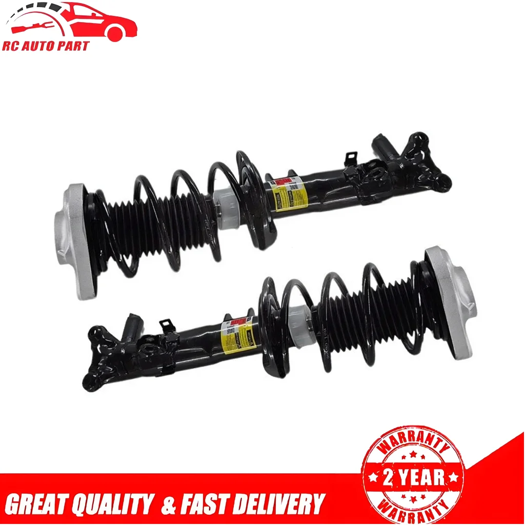 2X For Mercedes W218 W212 RWD CLS63 E63 AMG 2010-2013 Front Shocks Struts with ADS A2183231900 A2183232700 A2183232100