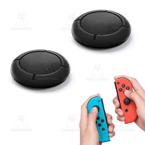 Bilashmart Joycon Joystick Replacement Cap for Switch/Switch Lite/Switch OLED Premium Thumb Grip Non-Slip Silicone Protective Cover - Black
