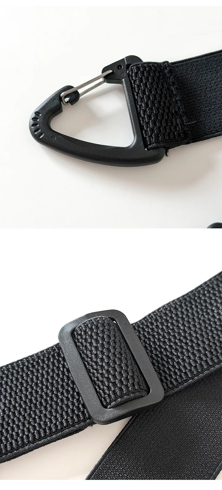 Stilvolle und minimalistische taktische Hosenträger für Erwachsene, 4-Clip-Stretch-Hosenträger mit dreieckigen Schnallen, Hosenträger im Workwear-Stil – Detail 10