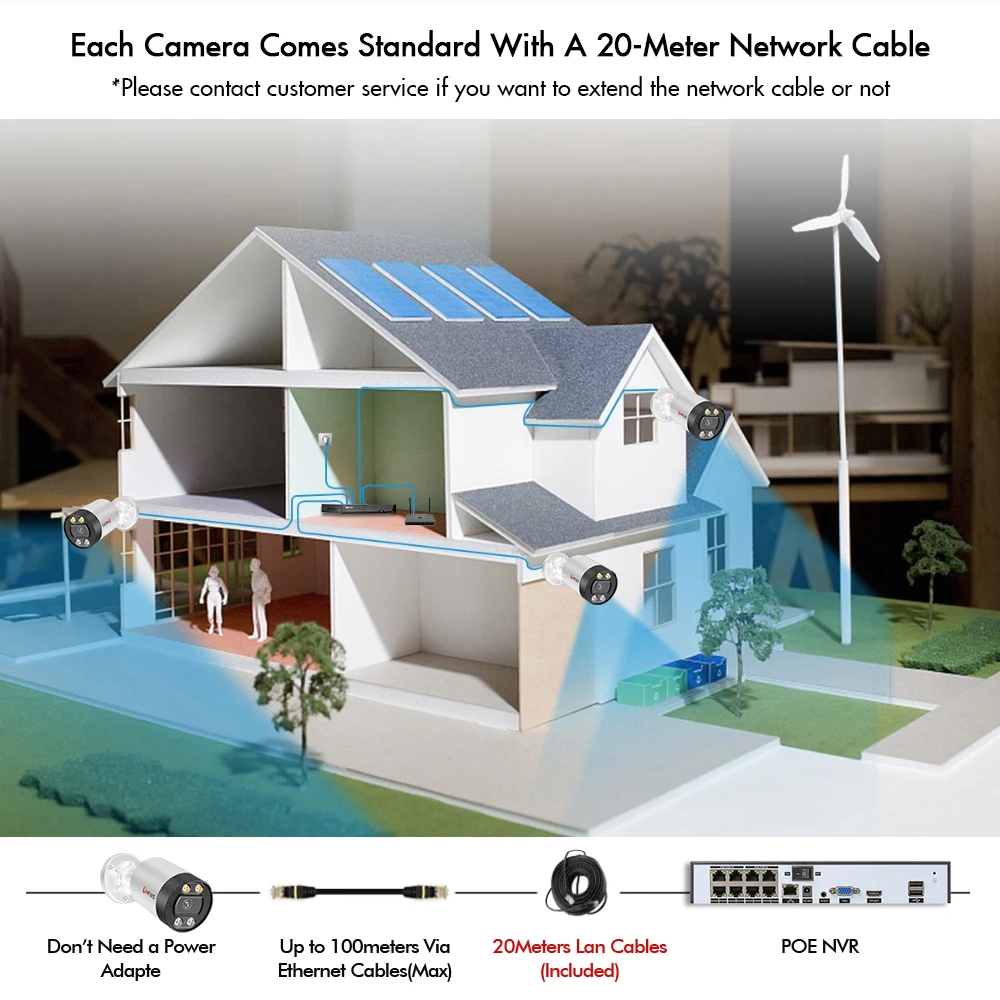 System kamer 4K 8MP HD Poe Zestaw do nadzoru wideo Kamera bezpieczeństwa Kamera Ptz Zewnętrzny dwukierunkowy dźwięk Pełny kolor w nocy