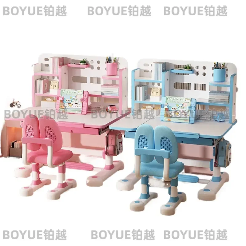 Adjustable Kids Study Desk and Chair Set Ergonomic Writing Table for Primary School Students Height Adjustable Learning view 3