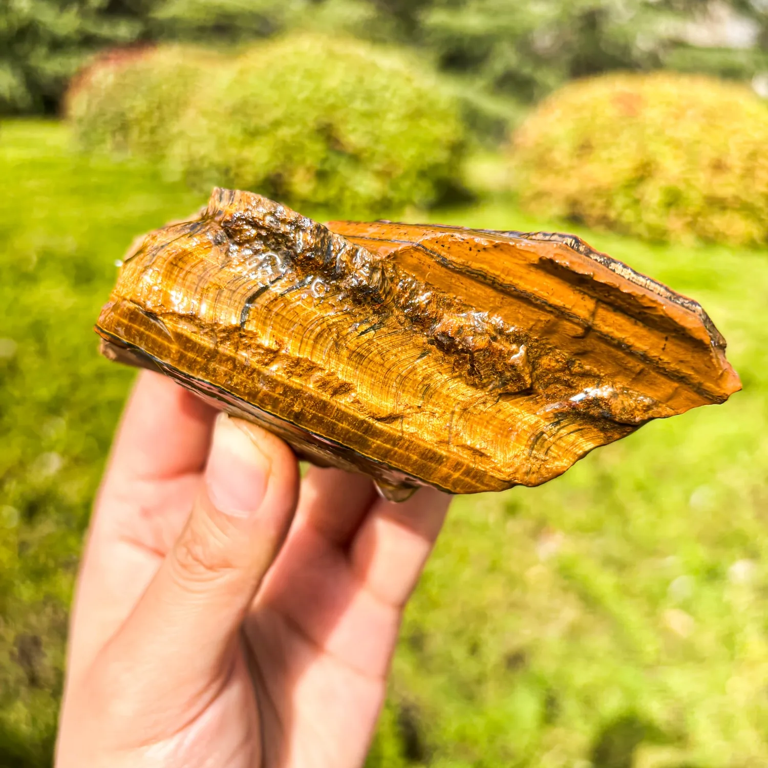 1pc/100g Natural Tiger Eye Raw Stone Irregular Rough Crystal Rock DIY Rough Stone for Garden Home