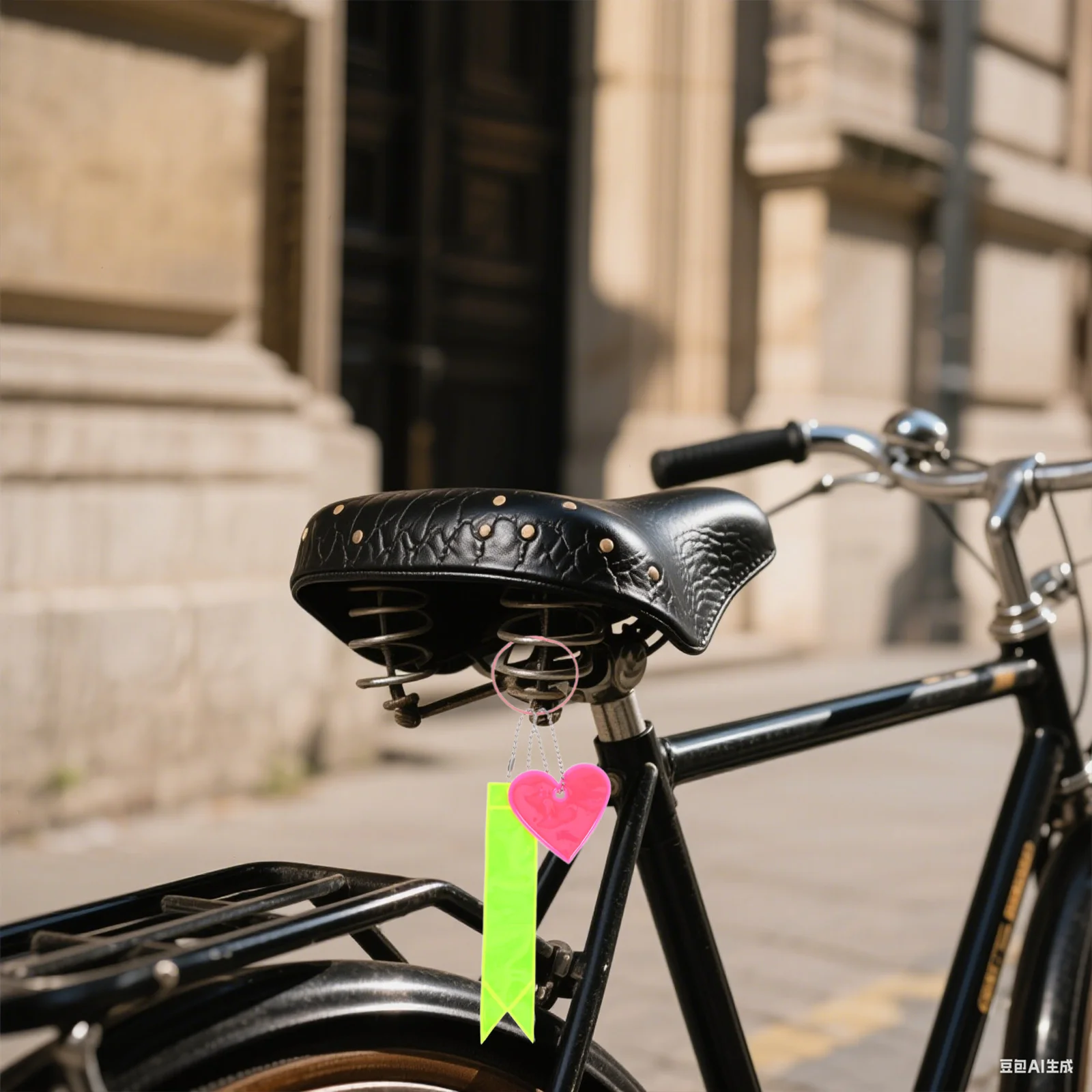 3 قطعة شرائط عاكسة لركوب الدراجات شكل شريط عالي الوضوح لركوب الليل مقعد الدراجة على ظهره حلقات معدنية متينة من مادة PVC