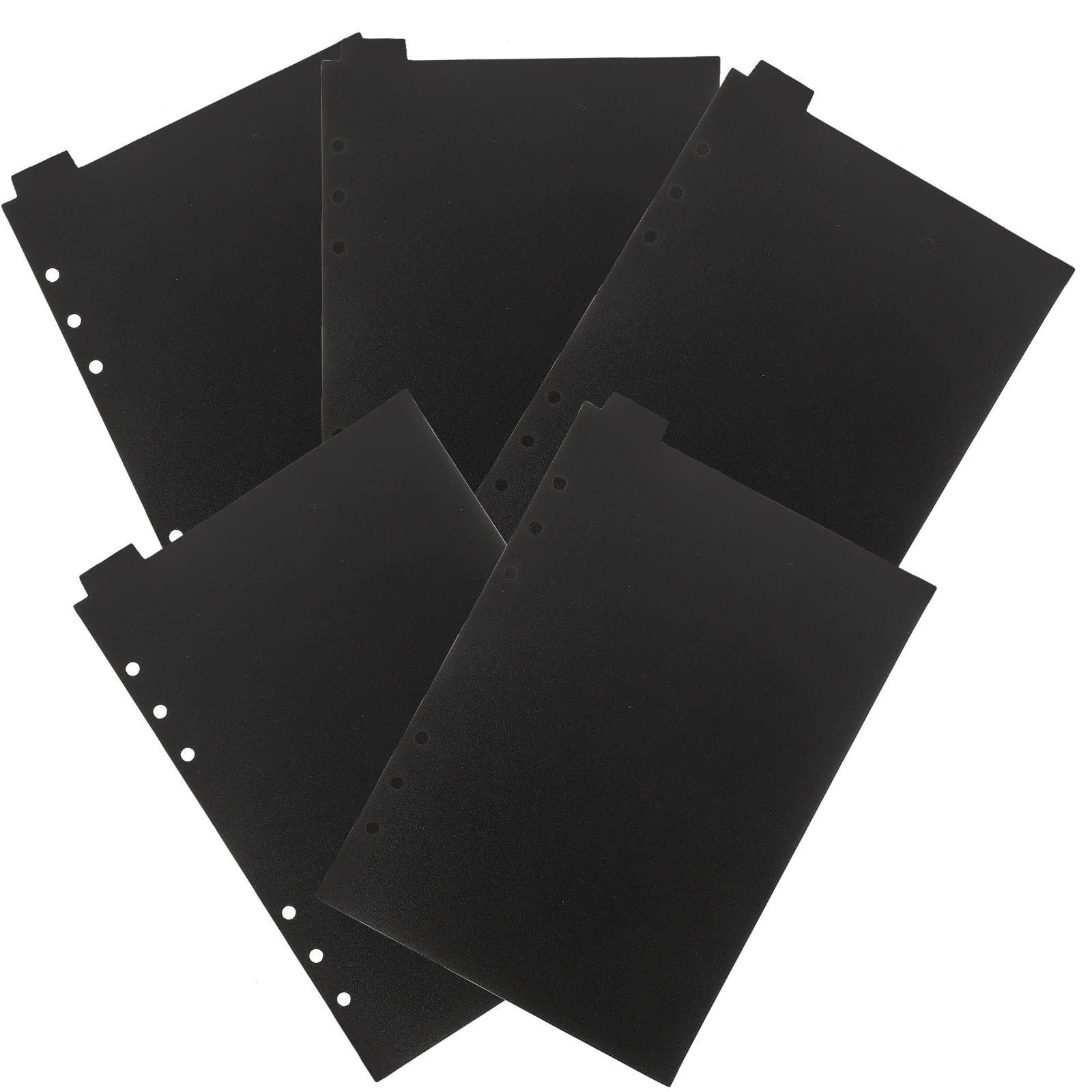 

5 Pcs Divider Partition Baffle 6 Ring Binder Dividers Organizer Notebook Plastic Black Page for with Tabs