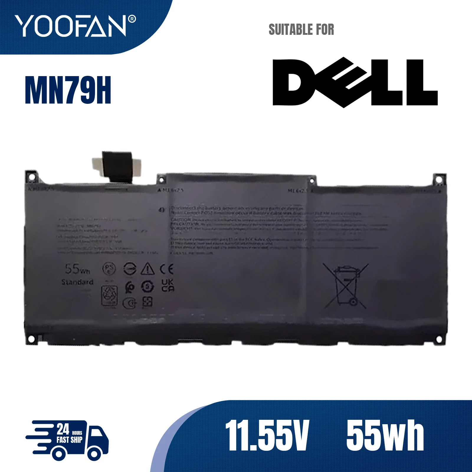 

YOOFAN MN79H Laptop Battery For DELL XPS 13 Plus 9320 Laptop Battery For DELL XPS 13 Plus 9320 i5 93204K MN79H 0J7H5M J7H5M