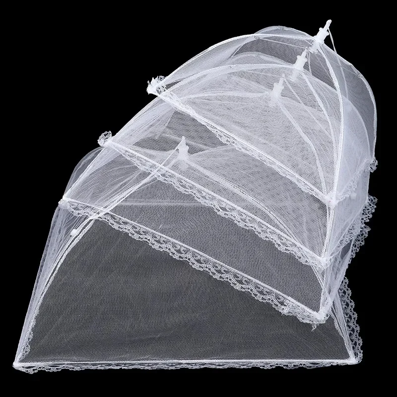 Foldable Food Mesh Cover Fly Anti Mosquito Pop-Up Food Cover Umbrella Meal Vegetable Fruit Breathable Cover Kitchen Accessories