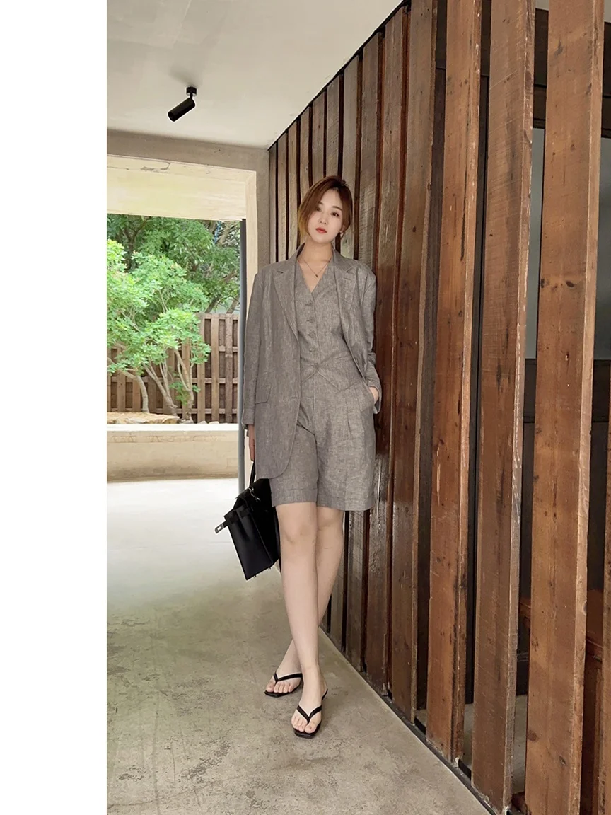 

Женские повседневные брюки OSENSO KZ23052 прямого кроя, универсальные, свободного дизайна, из натуральных материалов