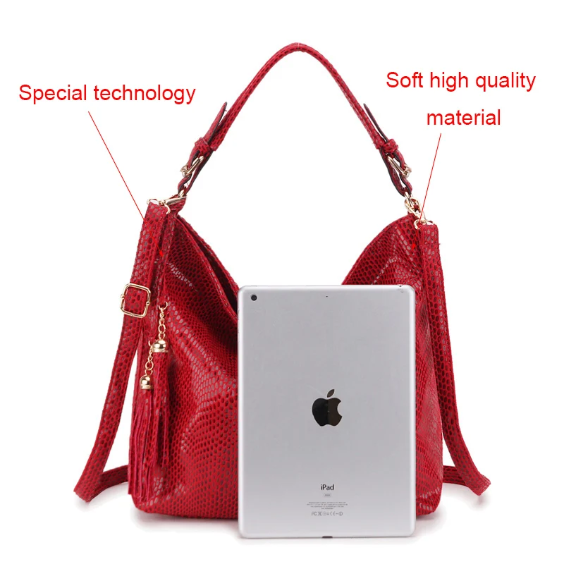 2021 New Hobo Messenger Bag Women\'s Shoulder Bag Vintage Tassel Ladies Hand Bags Leather Handbag Big Crossbody Bags for women