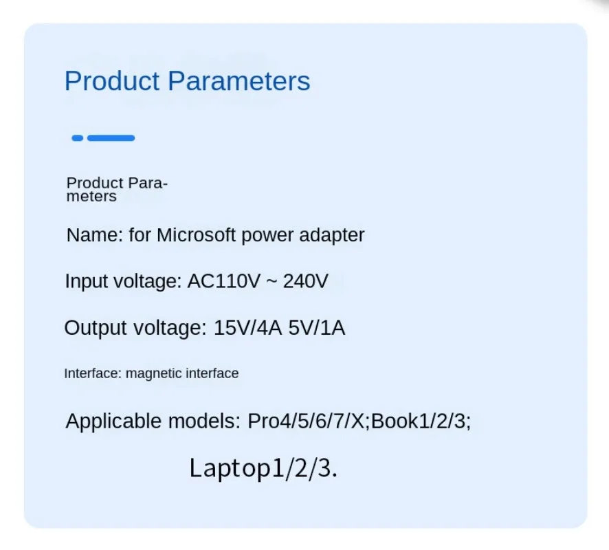 전원 공급 장치 노트북 AC 어댑터 충전기, 마이크로소프트 서피스 Pro3 Pro4 Pro 5 Pro 6 Pro7 Pro X 노트북 USB 15V4A, 36W, 44W, 65W