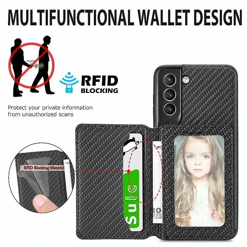 Wallet Card Case For Samsung Galaxy A56 A57 A55 A54 A53 A52 A37 A36 A35 S22 S23 S24 S25 Edge S26 Ultra FE Plus Magnet Cover Case