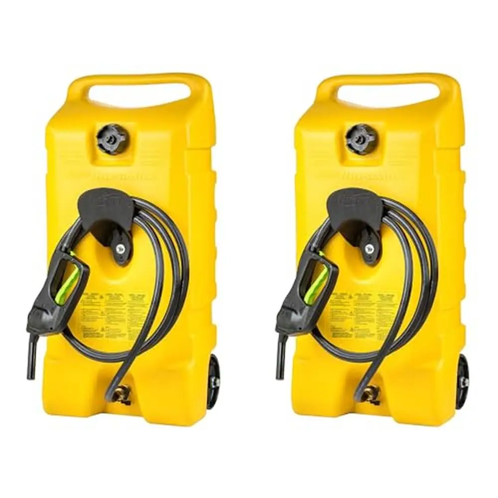 

14 Gallon Portable Diesel Gas Fuel Tank Container Caddy with Fuel Transfer Pump Sturdy Design Generators Tools Watercraft 2 GPM