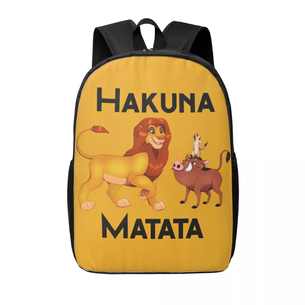 Custom Hakuna Matata The Lion King Backpacks Animal Film It Means No Worries College School Travel Bags Bookbag 15 Inch Laptop