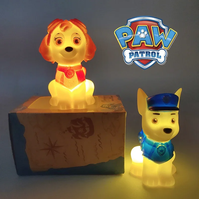 

Paw Patrol Cartoon Night Light Anime Figures Chase Skye Soft LED Light Bedroom Bedside Light Room Decor Kids Toys Birthday Gifts