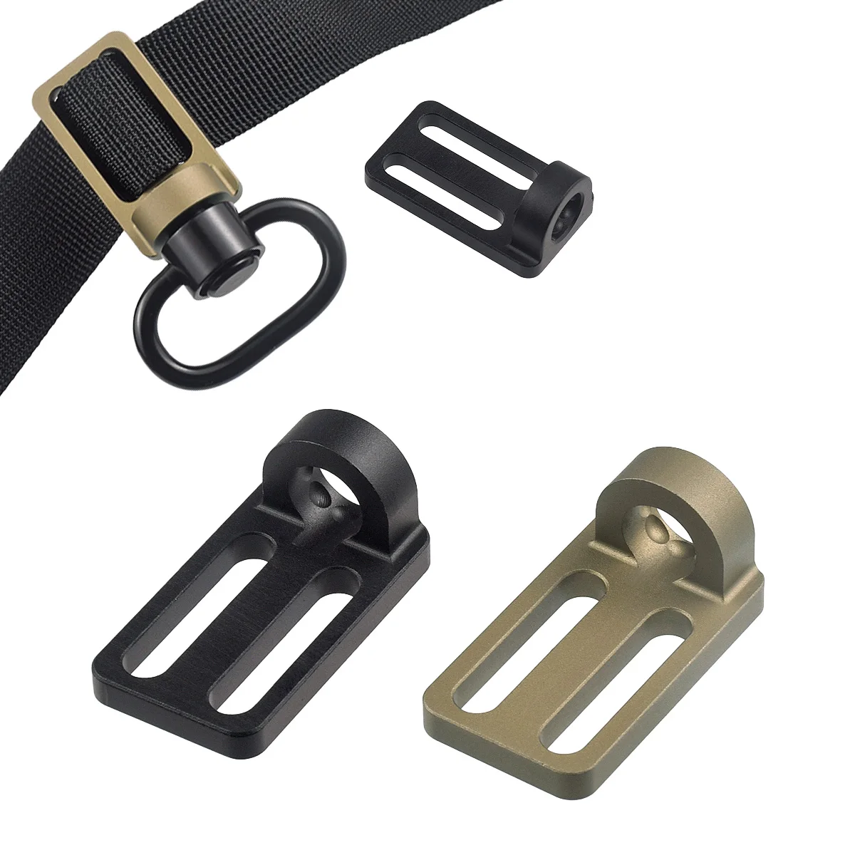 Tactical Convert Between 2 To 1 Point Triglide Sling Adapter Compatible With QD Swing Swivels Airsoft Hunting Accessories