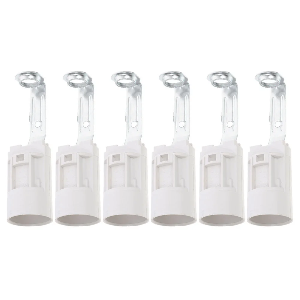 

6 Pcs Lights Lamp Holder Socket Outlet E14 Repair Head Parts White Bulb Base