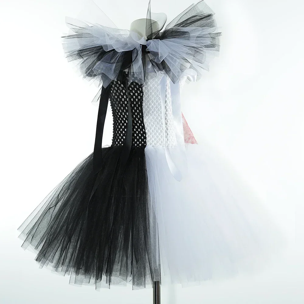 Costume de clown Monténégro pour filles, robe de tutu de paupières d'Halloween, olympiques effrayants pour enfants, fête de carnaval, tenue d'horreur, vêtements pour enfants, 12T