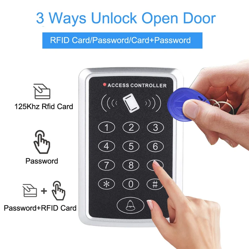 

M13K-EM4100 TK4100 RFID Keypad Access Control System Waterproof Outdoor Cover Keyfobs Door Opener For LOCK Keyboard
