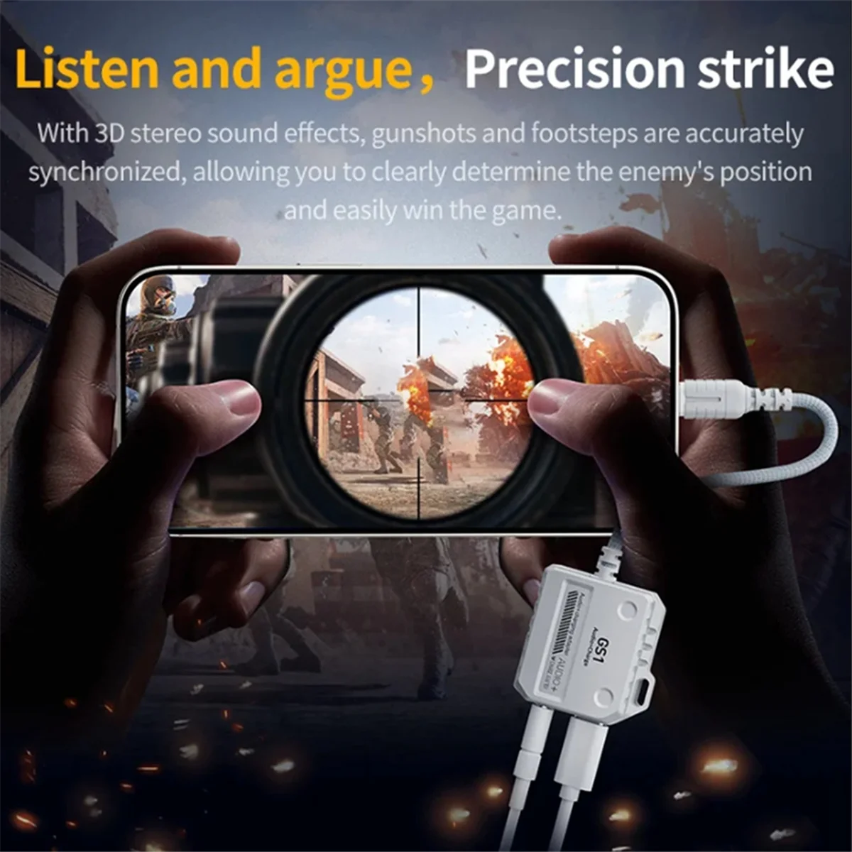 T85C  GS1 2-In-1 Headphone Converter Type-C Interface Supports 60W Fast Charging for Mobile Phones and Tablets 3.5MM+TYPEC