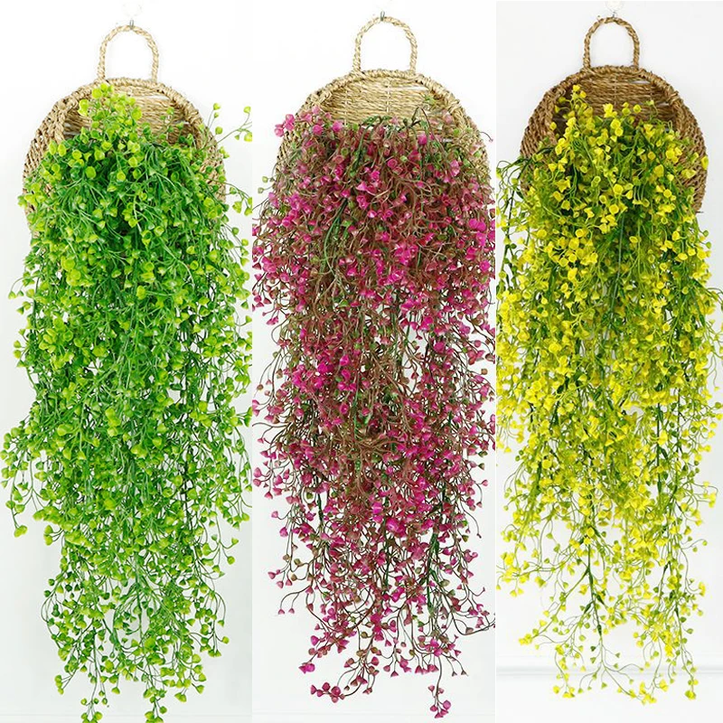 Artificial Plants Vines Admiralty Willow Wall Hanging Plant Fake Flower Home Wedding Party Wall Balcony Decoration Green Leaf