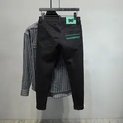 Luxury Brand Men Jeans Men's Black Slim Fit Casual Denim Jeans for Spring and Autumn Designer Boyfriend Streetwear Slim Jeans