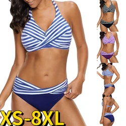 Bañador con estampado abstracto para mujer, conjunto de Bikini Sexy de dos piezas, traje de baño ajustado, ropa de playa 2022