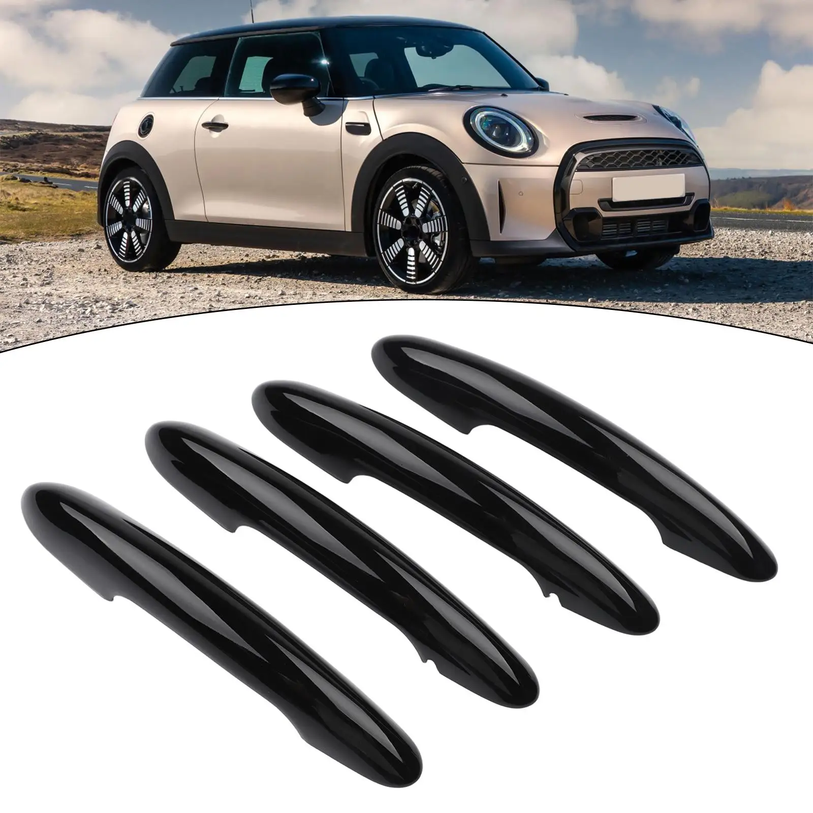 

Car Customization GLOSS BLACK Door Handle Covers ABS Plastic Door Handle Cover Vehicle Upgrade Stylish Appearance