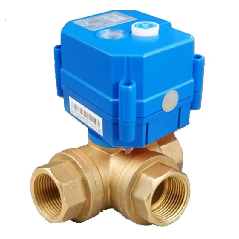 Series 12V 24V 3-way brass electric ball valve 1/2 NPT