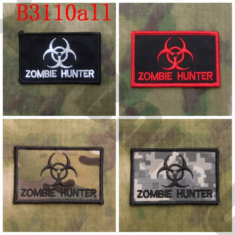 Embroidered Patch Zombie Hunter Tactical Military Morale