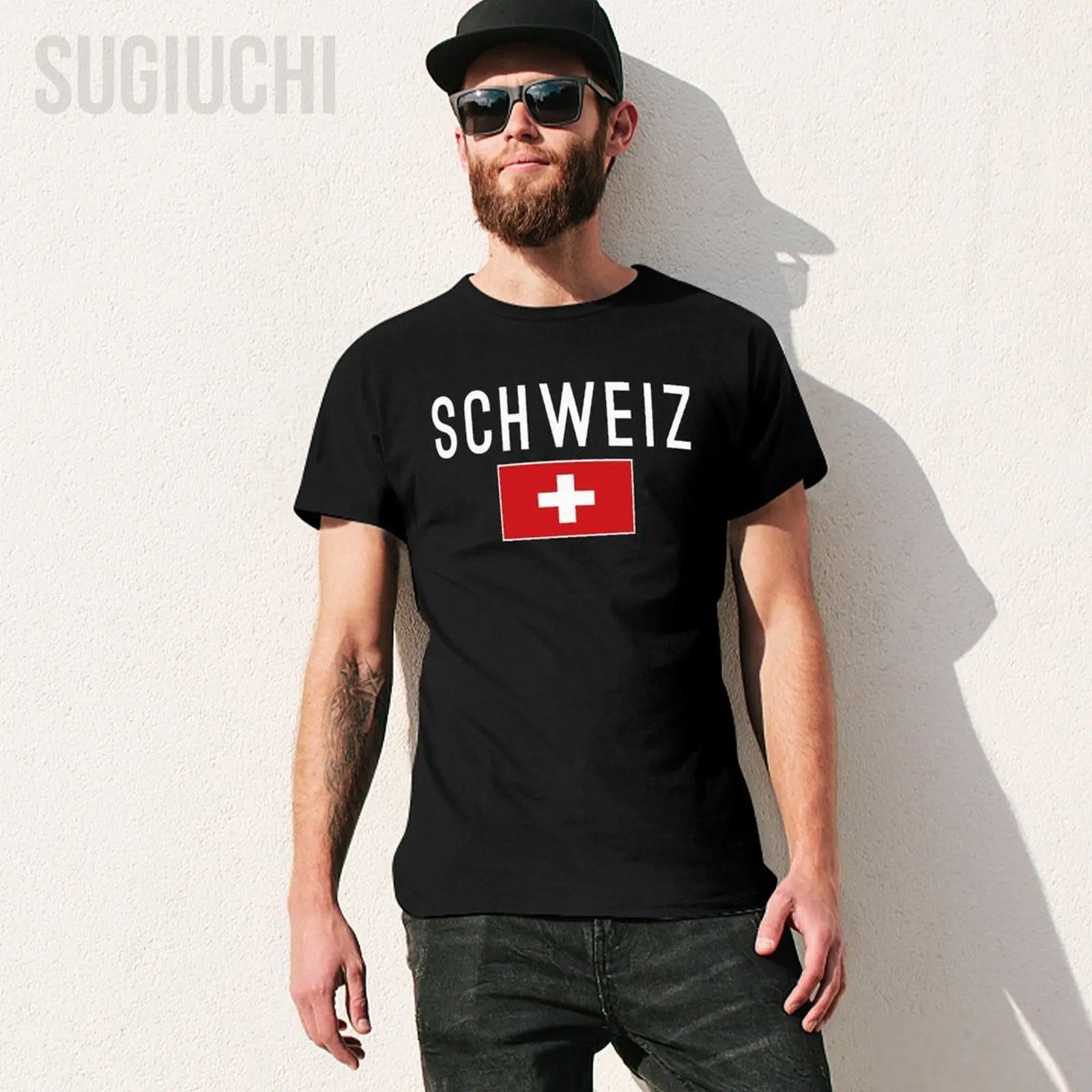 Unisex Men Schweiz Switzerland Flag Souvenir Gift Bern Tshirt Tees O-neck T Shirts Women Boys 100% Cotton T-Shirt