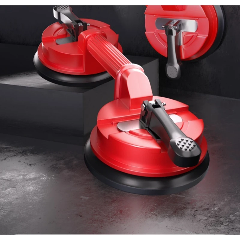 Glass Suction Cup Lifter 3 Cup Heavy Duty Vacuum Plate Lifter for Tile Glass Mirror Granite Lifting and Fixing Aluminum Body 2kg
