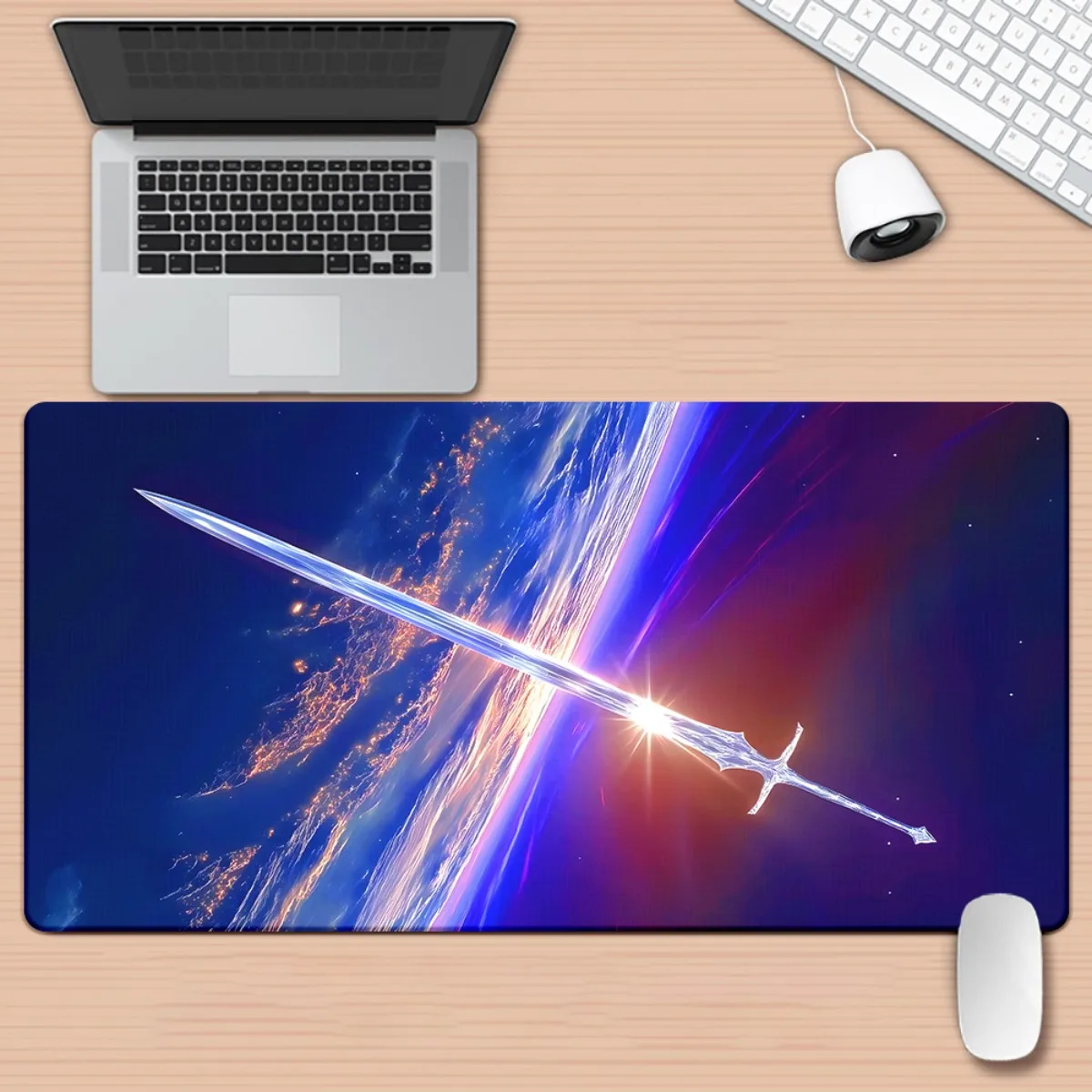 Brand Spaceship Iron Art Desk Mat HD Printed XXL Gaming Mousepad Multi Functional Office PC Keyboard Pad Smooth Surface