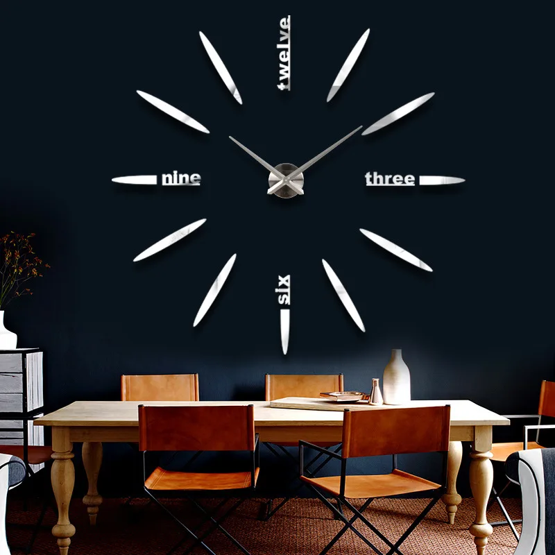 

Creative DIY Wall Clock Living Room Large Wall Stickers Clock Nordic Simple Clock