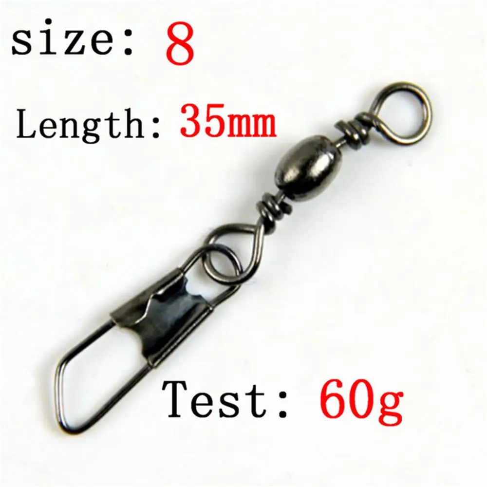 

100PCS/pack With Interlock Tool Fishing Line Connector Swivels Solid Rings Fishing Pins Hanging Snap