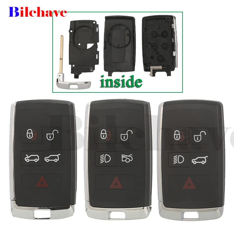 Jingyugin Remote Car Key Shell FOB 5BTN For Land Rover Discovery 5 Ranger Rover Velar Sport EVOQUE Jaguar XF XJ EX F-Pace F-Type