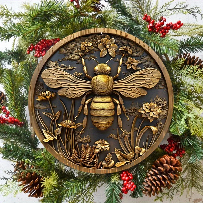 8x8 Aluminum Bee Pattern Sign - Attractive Wall Art Decor - Durable & Stylish for Home Office, farmhouse decor room decoration - Image 4