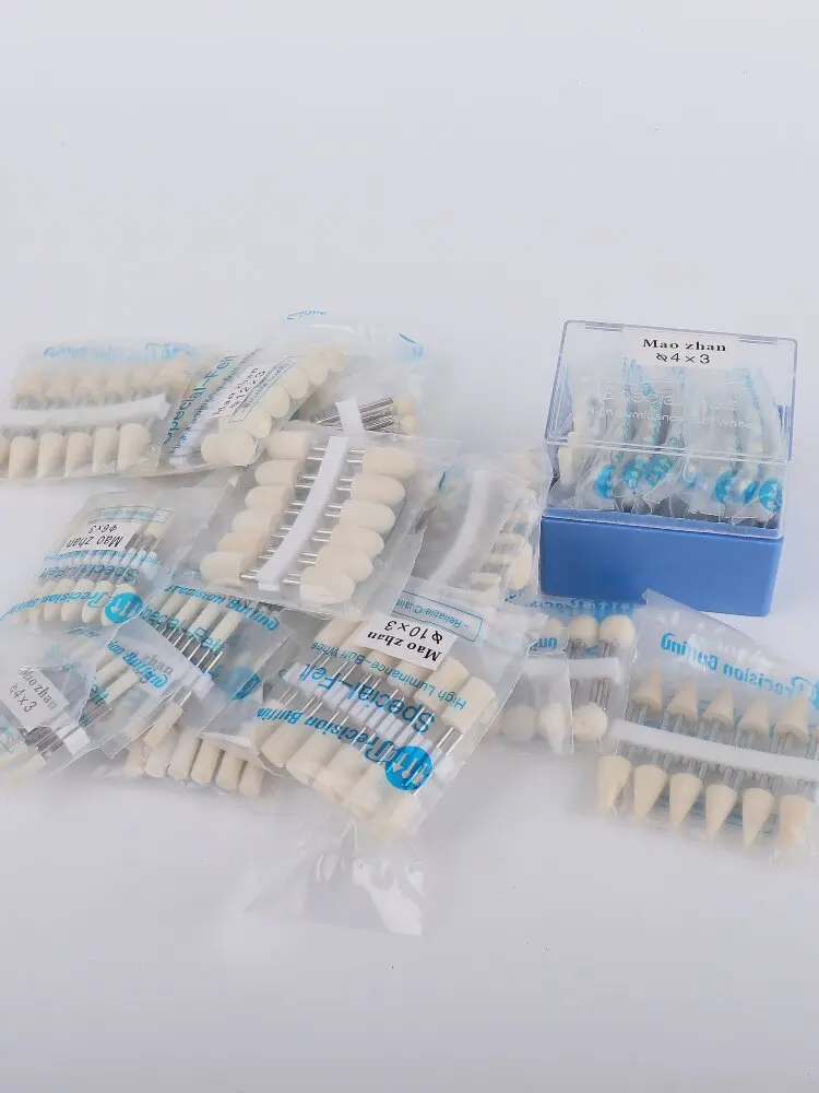 60 Stück/120 Stück, 1 Packung, Polierscheiben aus Wollfilz, Außendurchmesser 3–12 mm, Schleifkopf für Dremel-Bohrmaschine, Drehwerkzeug, 3-mm-Schaft. – Detail 1