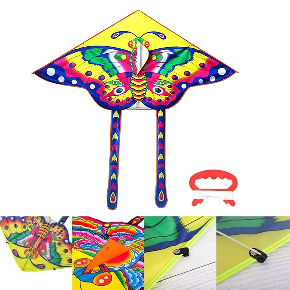 Butterfly Flying Kite Butterfly Triangle Kite Colorful Butterfly Kite Toy Outdoor Sports Butterfly Flying Kite with 15M Kite