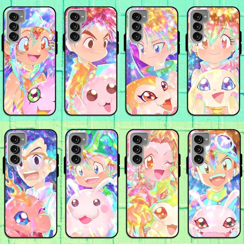 Anime D-Digimon Adventure Black Phone Case For Samsung Galaxy S22 S23 S24 S30 Note 20 10 Plus Lite FE ULTRA Shell