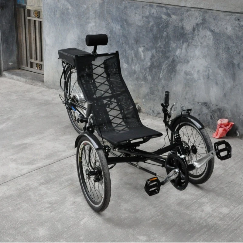 Horizontal recliner outdoor 26 inch 36v 350w adult horizontal electric tricycle