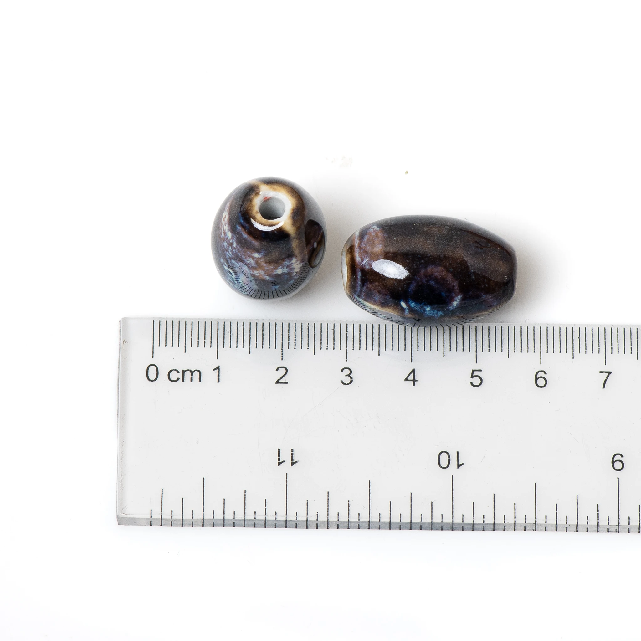 Artistic Blue Galaxy Ceramic Beads Barrel Shaped 26mm Large Hole Unique Design DIY Jewelry Crafting Materials Bracelet Necklace