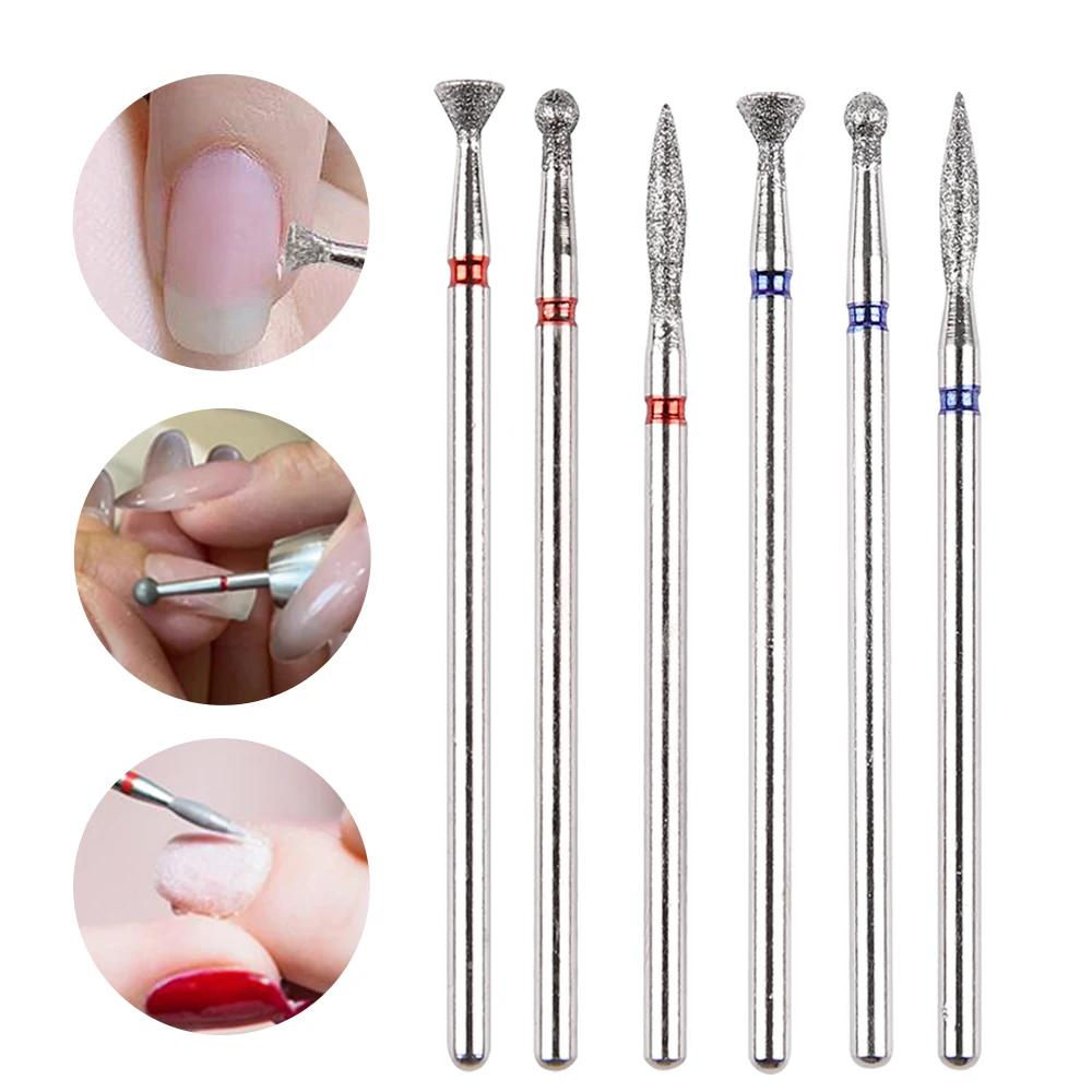 3-teiliges Diamant-Nagelbohrer-Set, Flammen-/Kugel-/umgekehrter Kegel-Fräser für Nagelhautpolitur, Maniküre- und Pediküre-Werkzeug