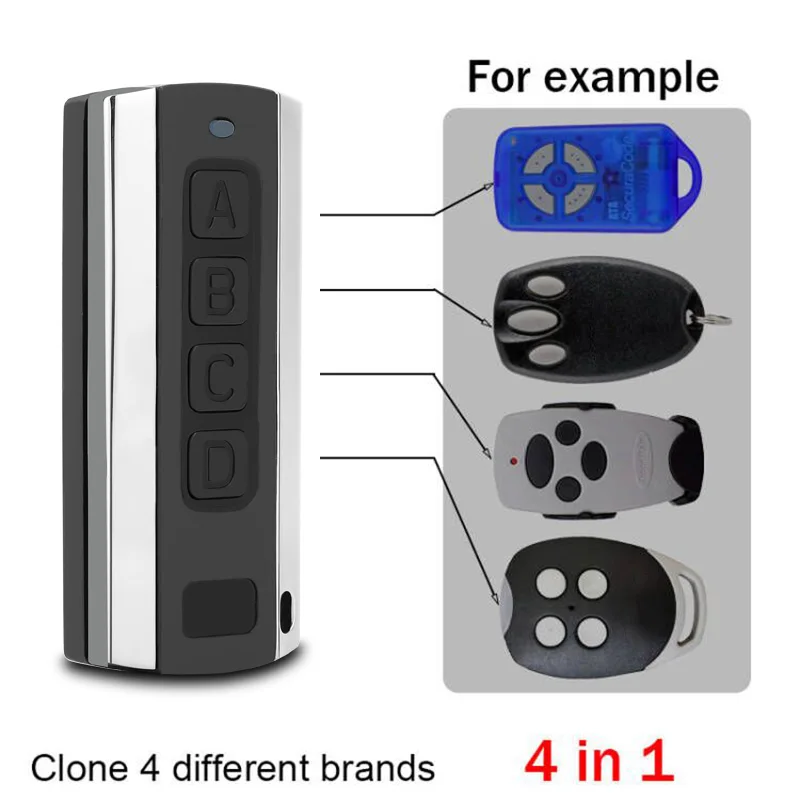 Imagem -04 - Controle Remoto Multifrequencial para Porta e Portão de Garagem Abridor de Controle Remoto com Código Variável Chaveiro 280mhz868mhz 433mhz