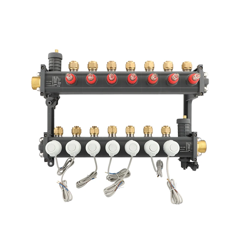 

Source manufacturer sells water and floor heating manifolds for HVAC systems with dedicated electric heat valve thermostats