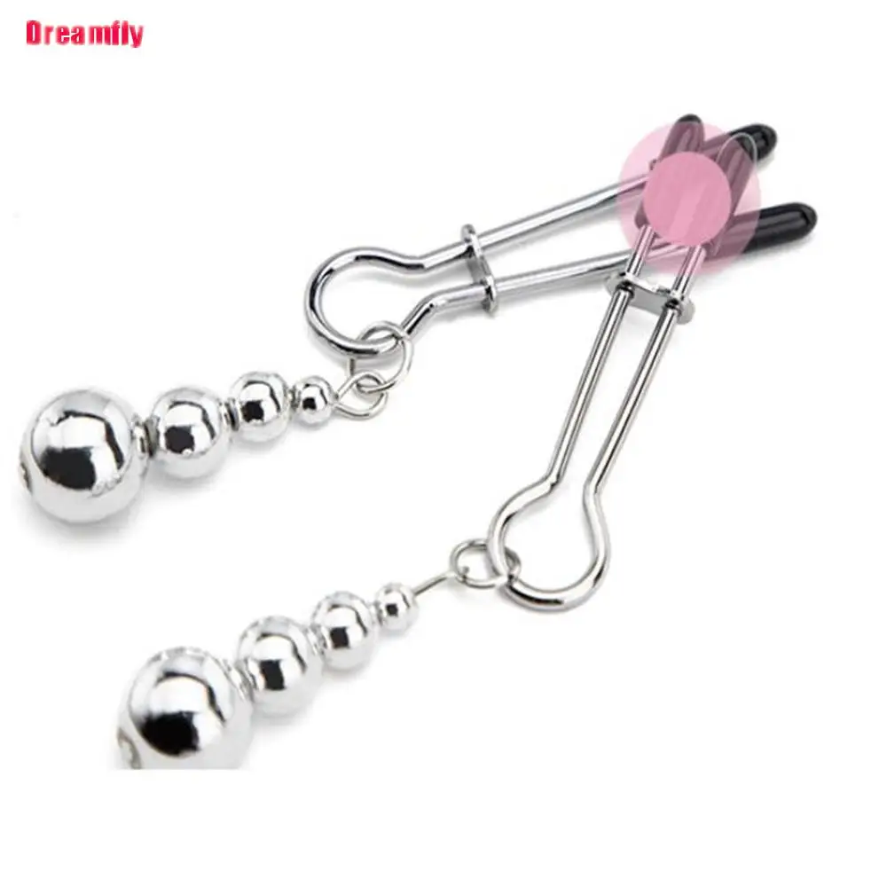 1Pair Nipple Clamps Adult Novelty Sex Product Metal Clip Nipple Stimulator Female Breast clitoris Massage Sex Toys For Couples